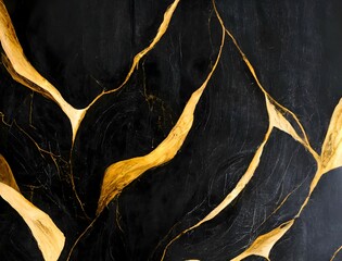 3d abstract marble wallpaper. Modern Nordic black and golden wall decor. Nordic Golden Decorative Painting.	