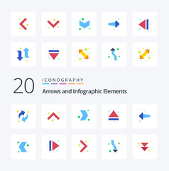 20 Arrow Flat Color icon Pack like arrow down direction arrow left