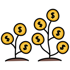 Obraz premium GROWING filled outline icon