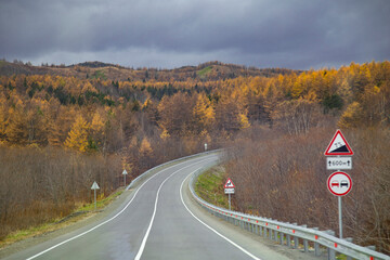 highway in the mountains near the sea