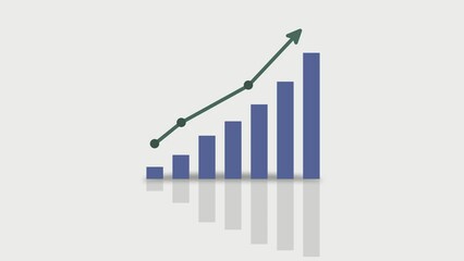 business growing graph with arrow
