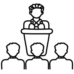 Obraz premium PRESENTATION line icon