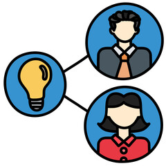SHARE IDEAS filled outline icon