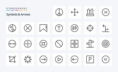 25 Symbols  Arrows Line icon pack