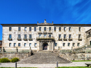 Fototapeta na wymiar Herreria square and San Francisco convent in town of Pontevedra, Galicia, Spain.
