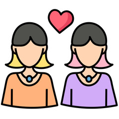 COUPLE filled outline icon