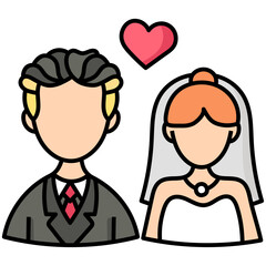 MARRIED filled outline icon