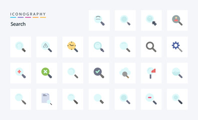 25 Search Flat color icon pack