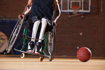 Man who had Spinal Meningitis in wheelchair playing basketball