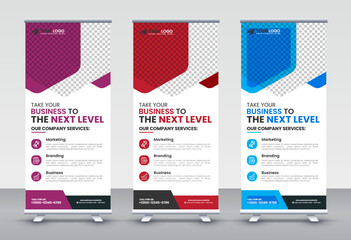 Modern Corporate rollup and X banner design templates for corporate Business, company, shop, brand and restaurant with professional creative and modern design