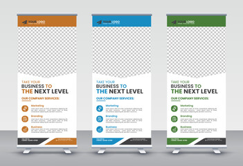 Modern Corporate rollup and X banner design templates for corporate Business, company, shop, brand and restaurant with professional creative and modern design