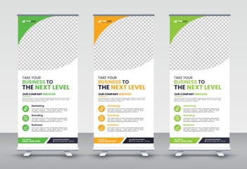 Modern Corporate rollup and X banner design templates for corporate Business, company, shop, brand and restaurant with professional creative and modern design