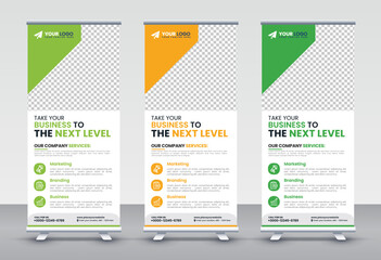 Modern Corporate rollup and X banner design templates for corporate Business, company, shop, brand and restaurant with professional creative and modern design