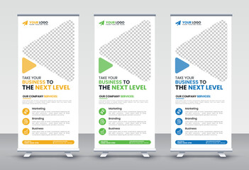 Modern Corporate rollup and X banner design templates for corporate Business, company, shop, brand and restaurant with professional creative and modern design