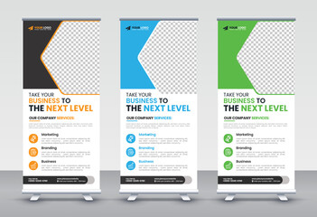 Modern Corporate rollup and X banner design templates for corporate Business, company, shop, brand and restaurant with professional creative and modern design