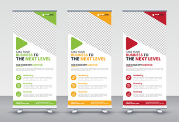 Modern Corporate rollup and X banner design templates for corporate Business, company, shop, brand and restaurant with professional creative and modern design