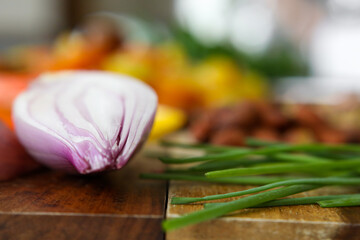 Shallot onion on cutting board