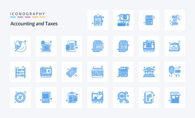 25 Taxes Blue icon pack