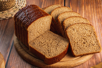 homemade bread on a wooden background