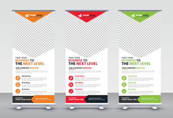 Modern Corporate rollup and X banner design templates for corporate Business, company, shop, brand and restaurant with professional creative and modern design