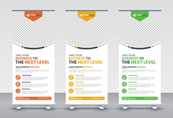 Modern Corporate rollup and X banner design templates for corporate Business, company, shop, brand and restaurant with professional creative and modern design