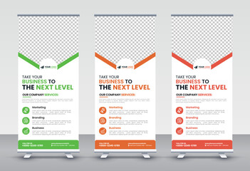 Modern Corporate rollup and X banner design templates for corporate Business, company, shop, brand and restaurant with professional creative and modern design