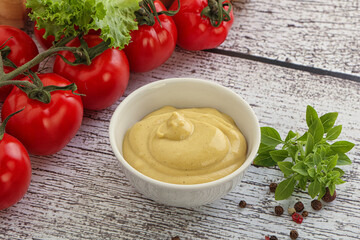 Spicy Mustard sauce in the bowl