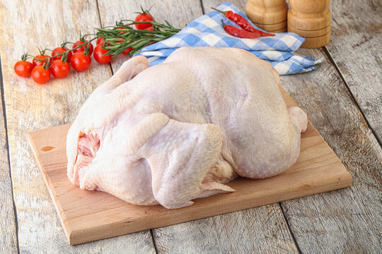 Whole raw chicken for cooking