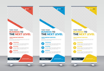 Modern Corporate rollup and X banner design templates for corporate Business, company, shop, brand and restaurant with professional creative and modern design