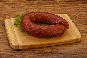 Krakowska sausage over the board