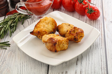 Chicken breast shashlik - grilled meat