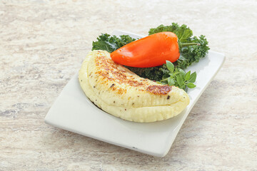 Roasted traditional cheese haloumi
