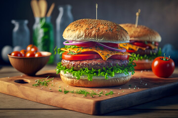 Delicious homemade hamburgers
