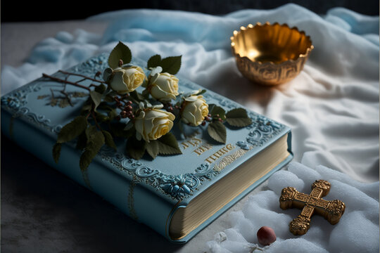 bible book and rosary