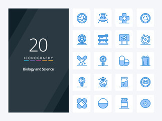 20 Biology Blue Color icon for presentation