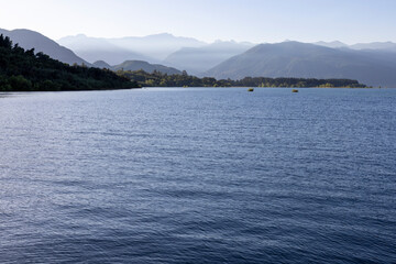 Fototapeta na wymiar Beautiful Colbun lake in Maule, Chile 