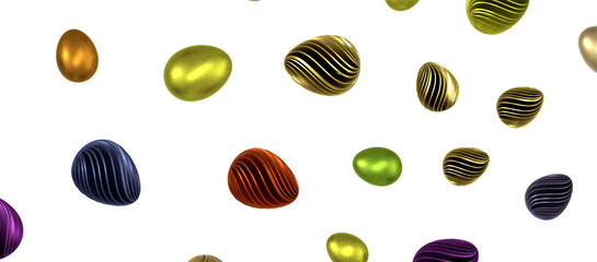 Easter colorful eggs isolated