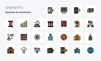 25 Business And Investment Line Filled Style icon pack