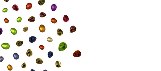 colorful handmade easter eggs isolated