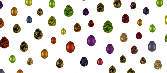 colorful handmade easter eggs isolated