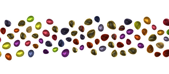 colorful handmade easter eggs isolated