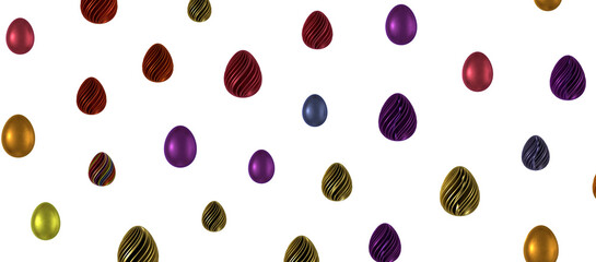 colorful handmade easter eggs isolated