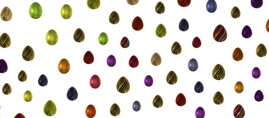 colorful handmade easter eggs isolated