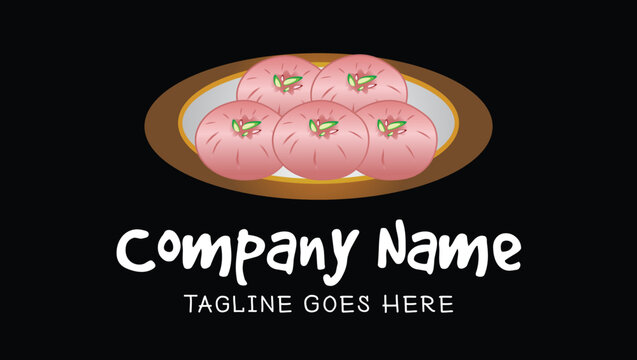 Dango Wagashi Traditional Asian Food Vector Art Illustration Logo Template