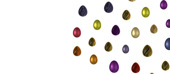 Colorful handmade easter eggs isolated