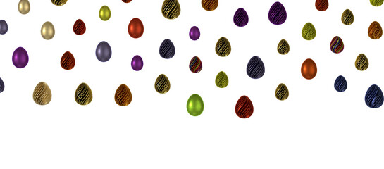 Colorful handmade easter eggs isolated