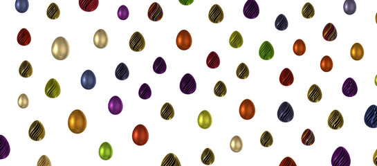 Colorful handmade easter eggs isolated