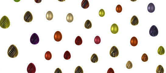 Colorful handmade easter eggs isolated