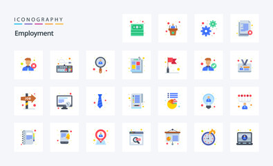 25 Employment Flat color icon pack
