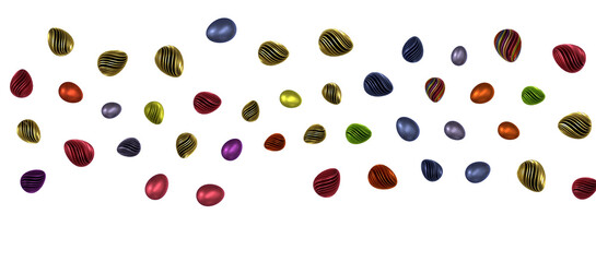 Border of easter eggs in different colors